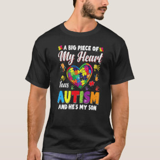 Mama Papa Autistischer Junge Stück Mein Herz Hat A T-Shirt
