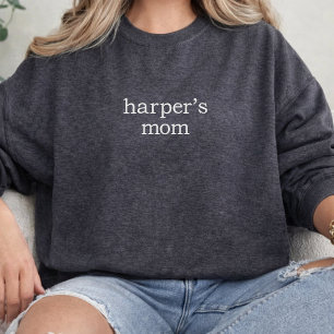 Mama Papa Benutzerdefiniertes elegantes Skript Sch Besticktes Sweatshirt