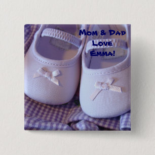 Mama & Papa lieben Baby Name! Knöpfe Baby Strample Button