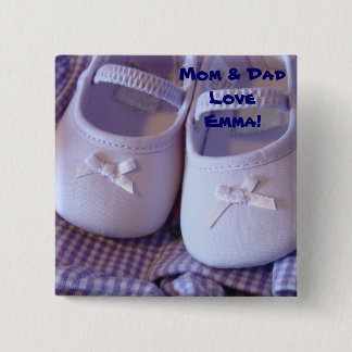 Mama & Papa lieben Baby Name! Knöpfe Baby Strample Button