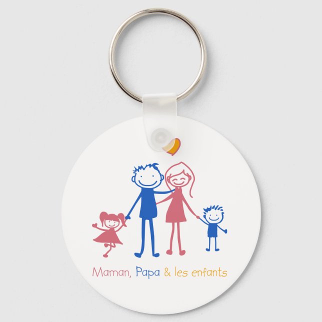 Mama, Papa und die Kinder Schlüsselanhänger (Vorderseite)