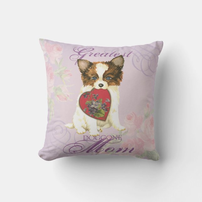 Mama Papillon Heart Kissen (Vorderseite)