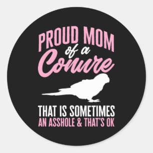 Mama Parrot Bird Sun Conure Runder Aufkleber