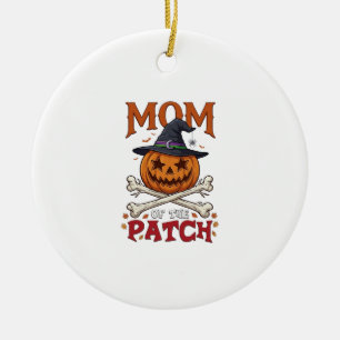 Mama-Patch-Halloween-Kürbis-Hexenhut-Totenkopf_1 Keramik Ornament