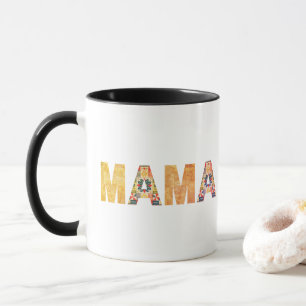 Mama-Patchwork-Typografie-Design Tasse