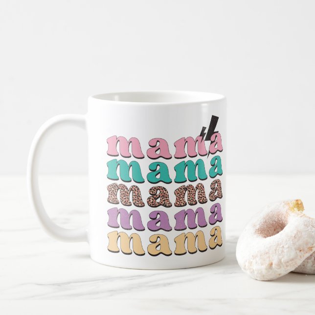 Mama Pattern Happy Mütter Day Mama Kaffeetasse (Mit Donut)