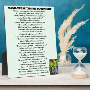MAMA PEASE TISS ME DOODNIGHT Gedicht Fotoplatte