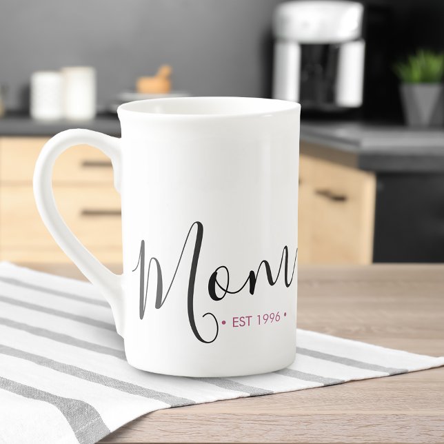 Mama Personalisiertes Jahr Prozellantasse (Mom Established Year Personalized Bone China Mug)