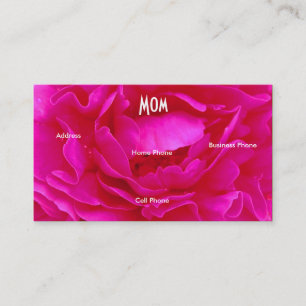 Mama Pink Blue Rose Visitenkarte Telefonnummerkarte
