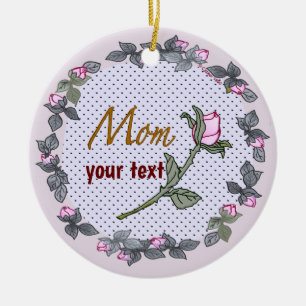 Mama Pink Rosenknospe benutzerdefinierte Keramik Ornament