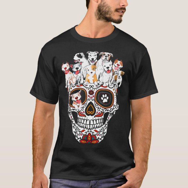 Mama Pitbull Shirt Skull Funny Gothic Dog Mama (Vorderseite)