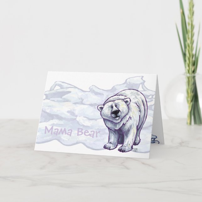 Mama Polar Bear Grußkarte Karte (Vorderseite)