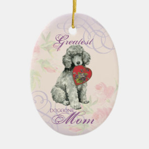 Mama Poodle Keramik Keramik Ornament