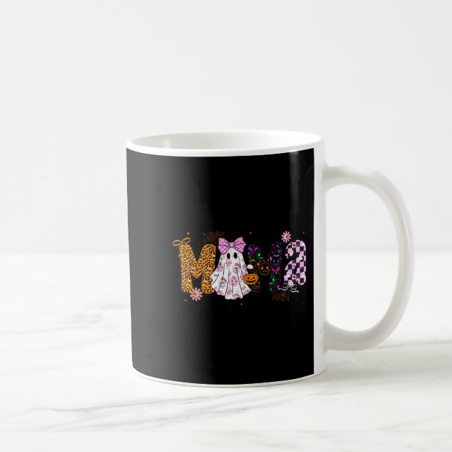 Mama Pumpkin Fall Coquette Lace Bow Thanksgiving M Kaffeetasse (Rechts)
