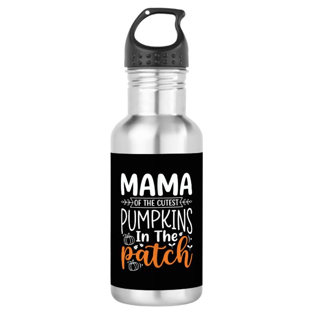 Mama Pumpkins Patch Halloween Design_1 Edelstahlflasche (Vorderseite)