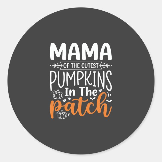 Mama Pumpkins Patch Halloween Design_1 Runder Aufkleber (Vorderseite)