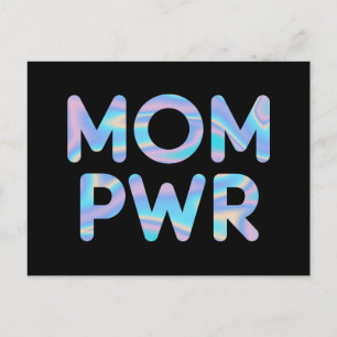 Mama Pwr (Power) Funny Holographic Typografy Postkarte