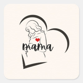 MAMA QUADRATISCHER AUFKLEBER