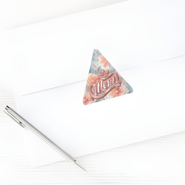 Mama Queen Floral Dreieckiger Aufkleber (Von Creator hochgeladen)