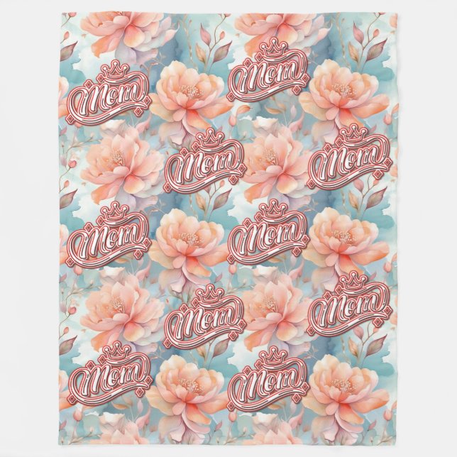 Mama Queen Floral Fleecedecke (Vorderseite)
