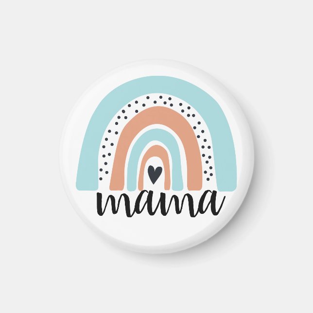Mama Rainbow Blue Peach Magnet (Vorne)