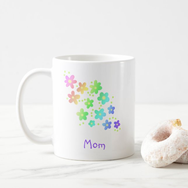 Mama Rainbow Blume Tasse (Mit Donut)
