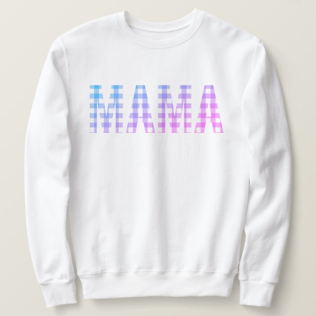 Mama Rainbow Kariert Sweatshirt (Design vorne)