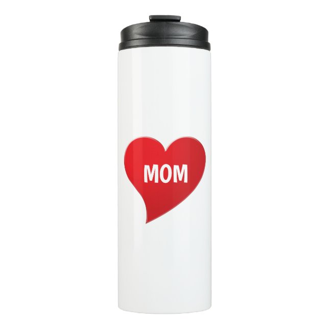 Mama red big heart moderne Grafik niedlich Thermosbecher (Vorderseite)