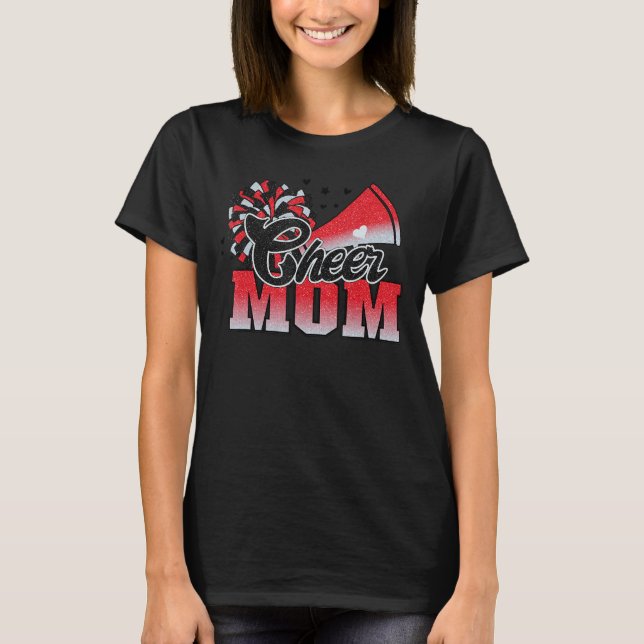 Mama Red Black Pom Leopard T-Shirt (Vorderseite)