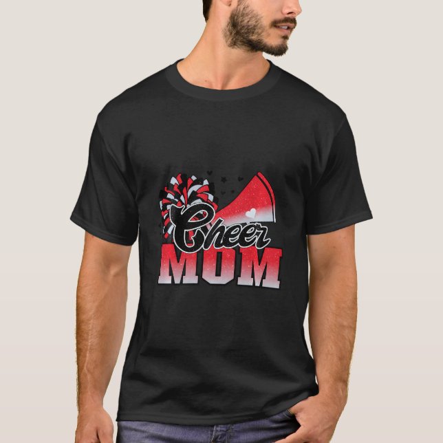 Mama Red Black Pom Leopard T-Shirt (Vorderseite)
