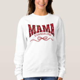 MAMA Red Cherries Coquette Personalisiert Sweatshirt