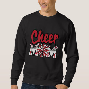 Mama Red Leopard Briefe Cheer Pom Poms Sweatshirt