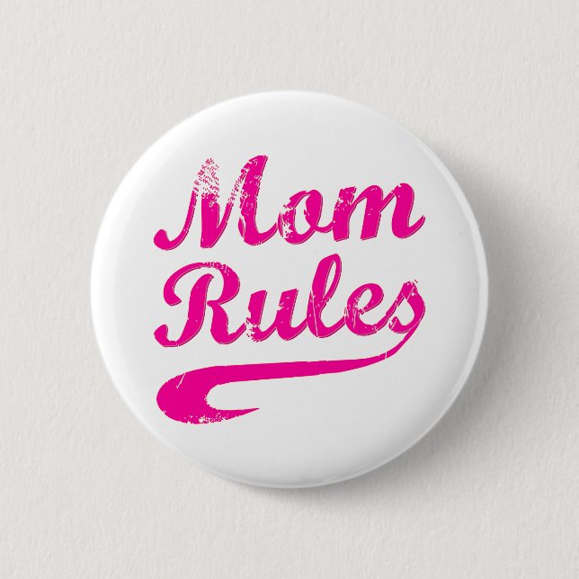 Mama reguliert Funny Sprichwort Button (Vorderseite)