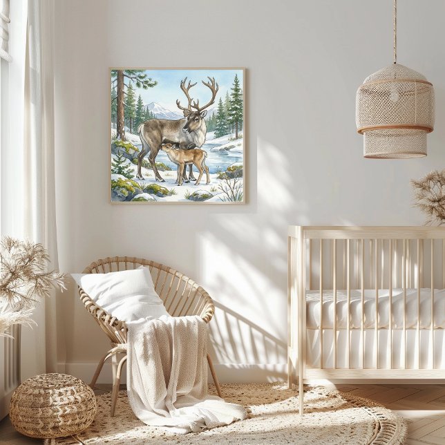 Mama Rentier und Kinderkrippe Poster (Von Creator hochgeladen)