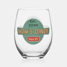 Mama Retro Diner Trinkbehälter Weinglas Ohne Stiel