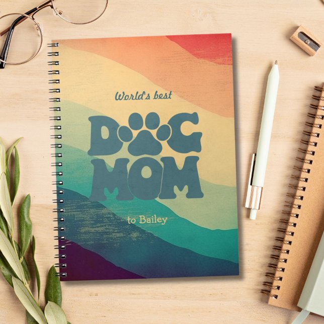 Mama Retro Groovy Personalisiert Notizblock (Von Creator hochgeladen)