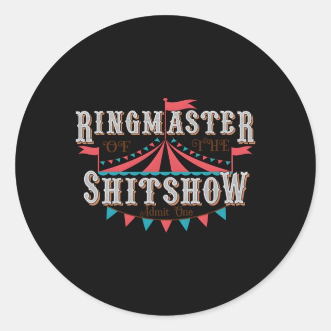 Mama Ringmaster der Shitshow Runder Aufkleber (Vorderseite)
