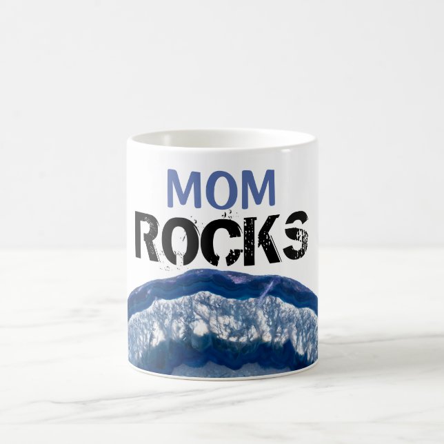 *~* MAMA ROCKS Kristallgeode Lapidary Blue Agate Kaffeetasse (Mittel)