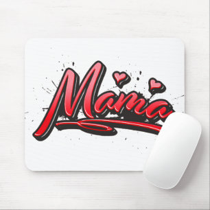 Mama rotes Herz Graffiti-Mauspad Mousepad