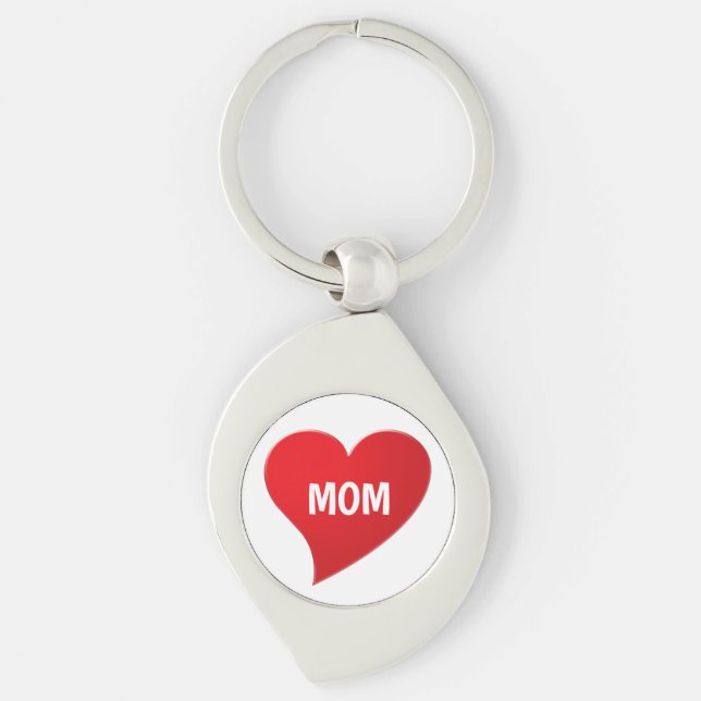 Mama Rotes Herz Minimalistisch modernes niedlich Schlüsselanhänger (Vorderseite)