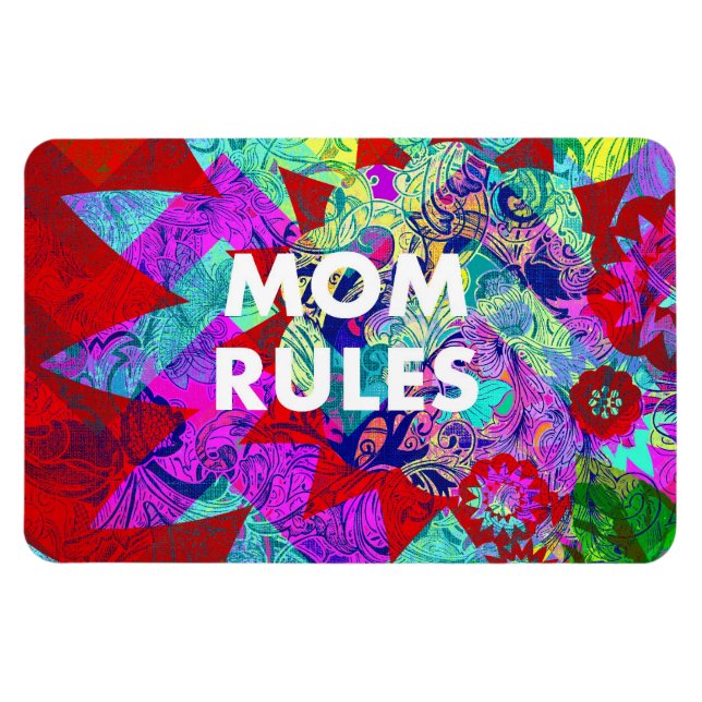 MAMA RULES farbenfrohe Blumenmütter Tagesgeschenke Magnet (Horizontal)
