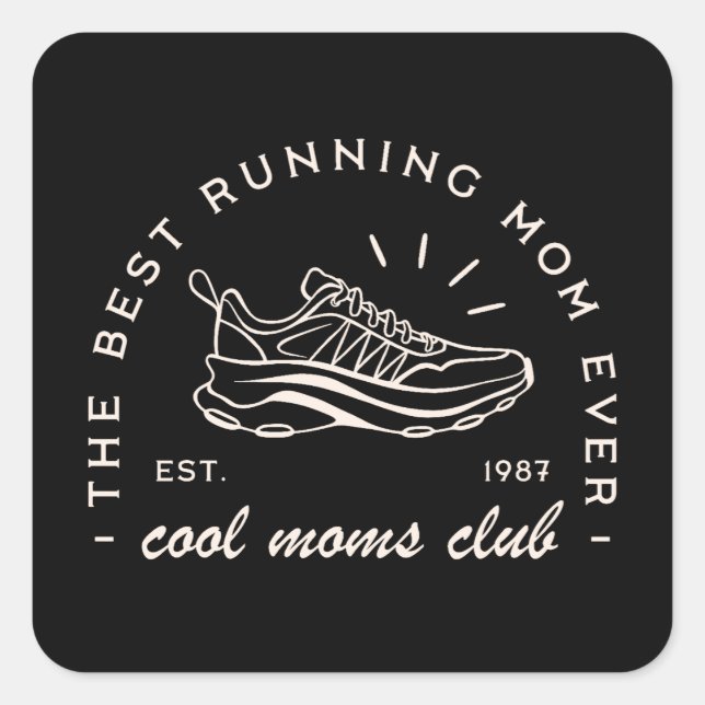 Mama-Run-Läufer-Club-Match Quadratischer Aufkleber (Vorderseite)