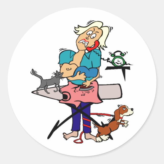 Mama Runder Aufkleber (Vorderseite)