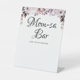 Mama-sa-Bar Elegant Purple Flowers Foliage Sockelschild