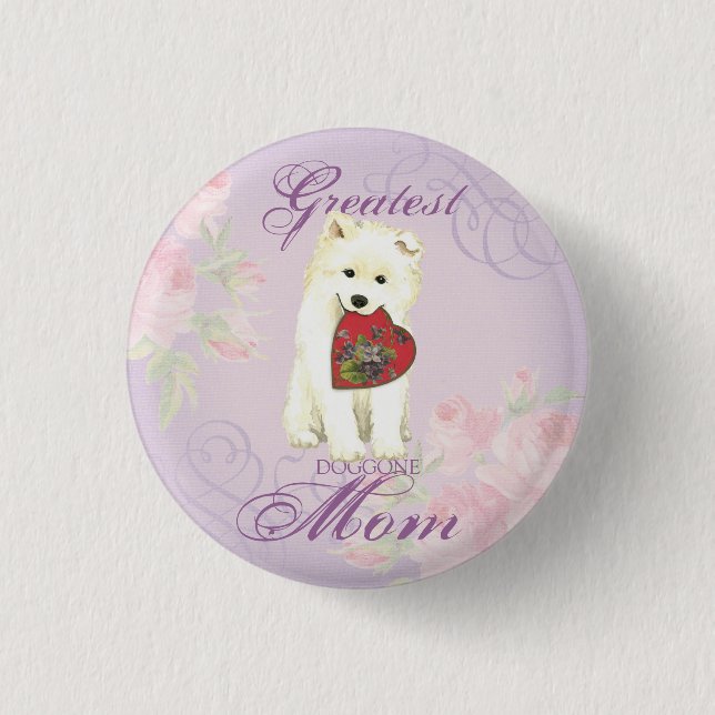 Mama "Samoyed Heart" Button (Vorderseite)