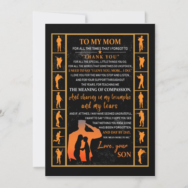 Mama| Schreiben an meine Mama Liebe von Son Einladung (Vorderseite)