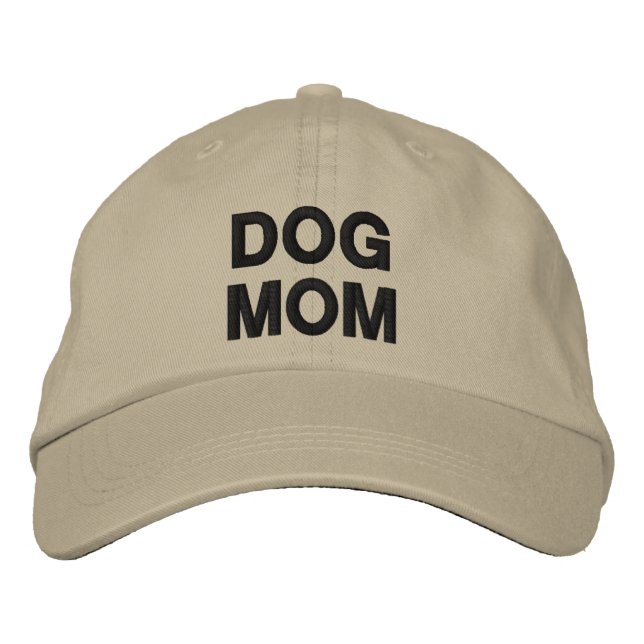 Mama schwarz beige bestickte Baseballkappe (Vorderseite)