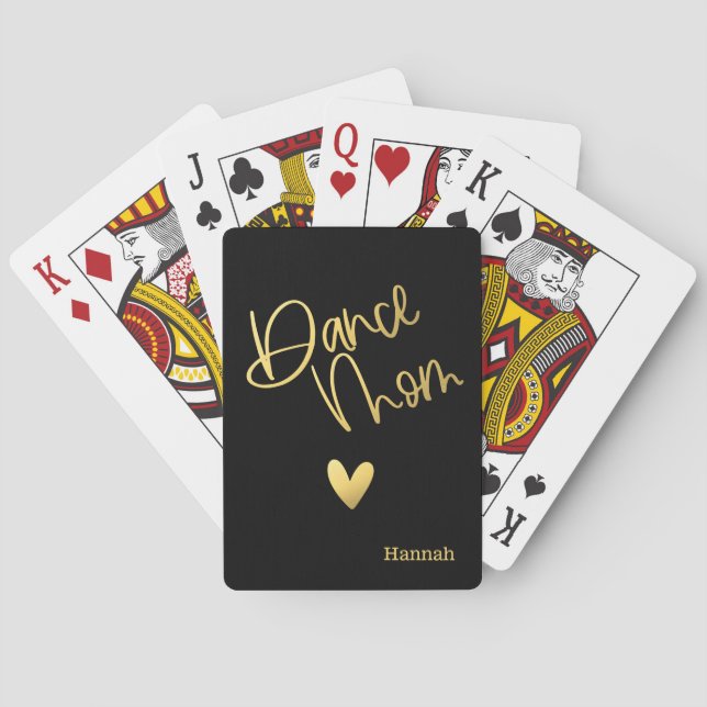 Mama Schwarz und Gold Personalisiert Spielkarten (Rückseite)