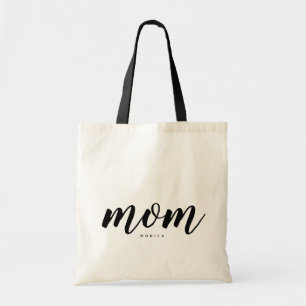 Mama Schwarz/Weiß Minimalistisch Tragetasche