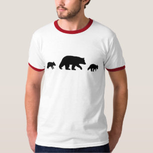 Mama Schwarzbär mit Jungen Silhouetten T-Shirt